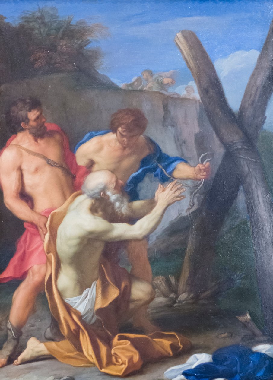 Martirio de San Andrés, siglo XVII (óleo sobre cobre) de Carlo Maratta or Maratti