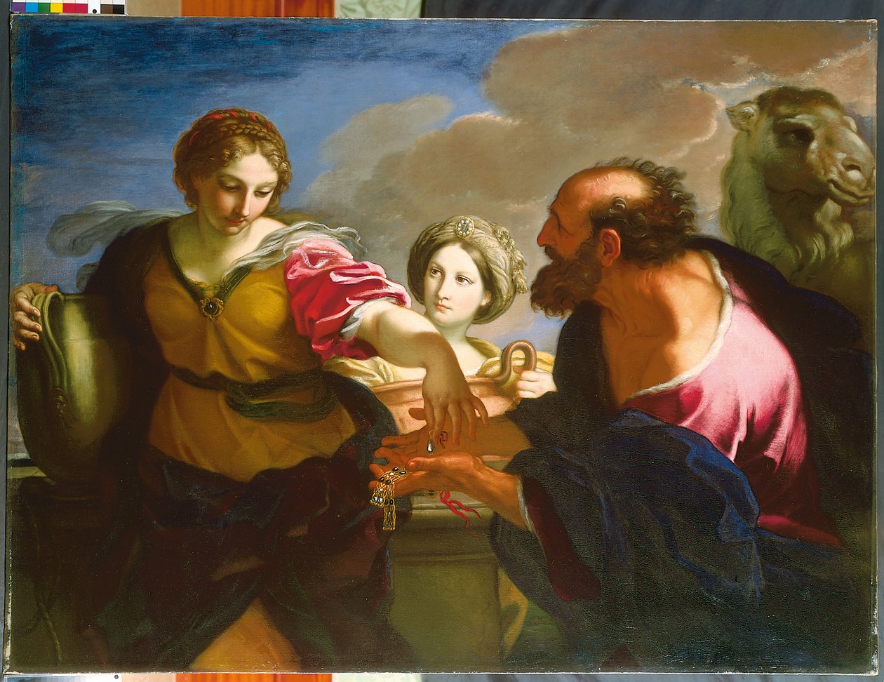 Rebeca y Eliezer en el pozo (óleo sobre lienzo) de Carlo Maratta or Maratti