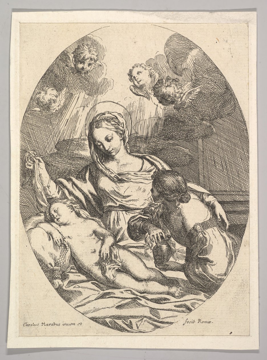 Virgen y Niño con Santa María Magdalena de Carlo Maratta or Maratti