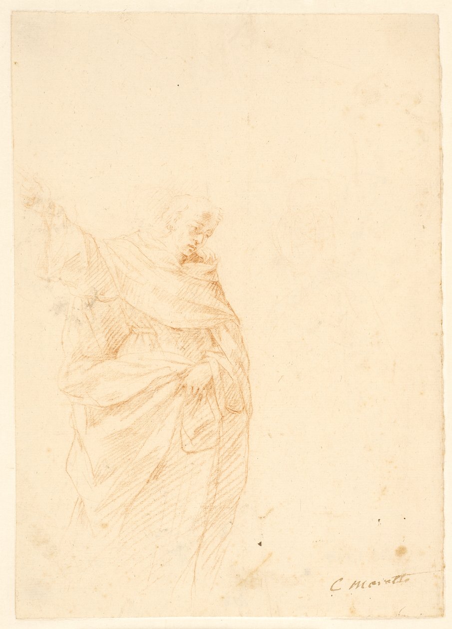 Santo clerical señalando hacia arriba de Carlo Maratti