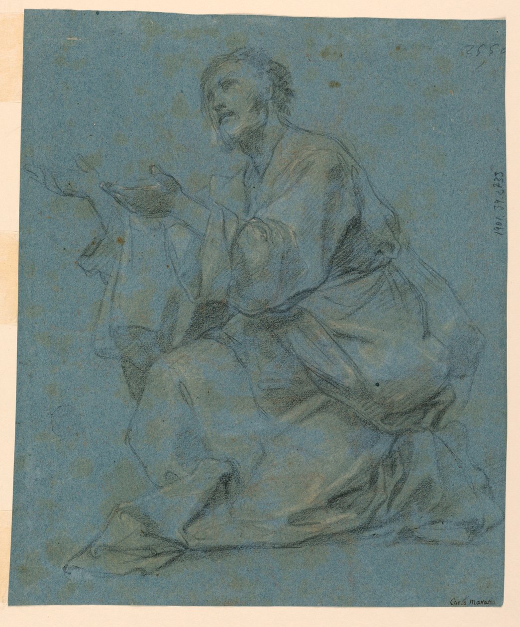 Dibujo, Estudios: Dos hombres sentados, 1650-1675 de Carlo Maratti