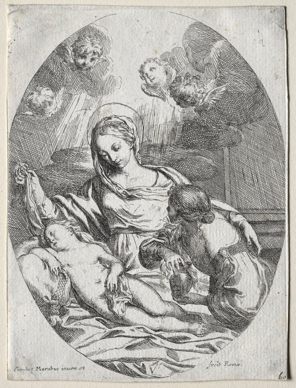 Madonna y el Niño con la Magdalena de Carlo Maratta or Maratti