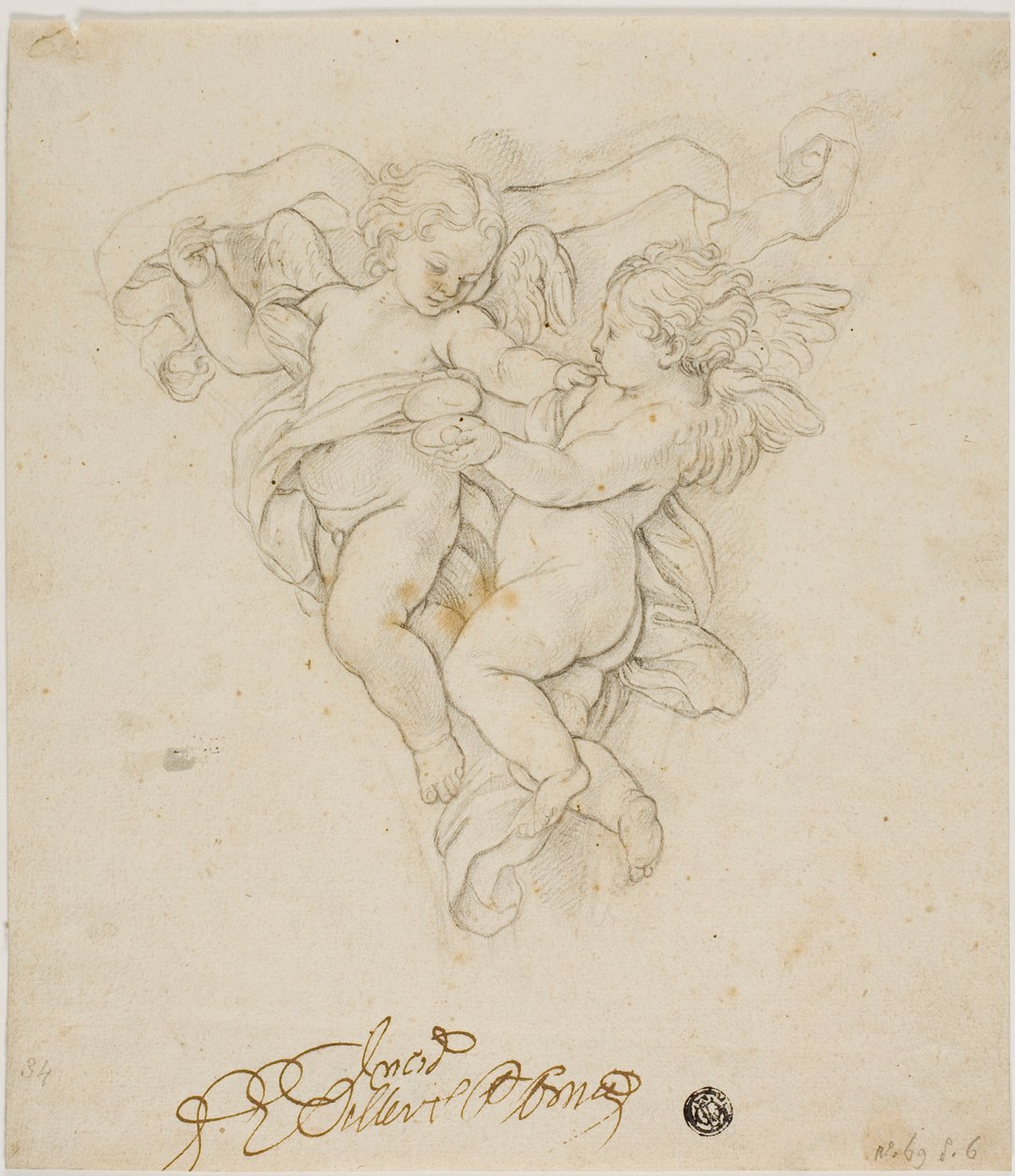 Decoración de enjuta con dos putti de Carlo Maratti