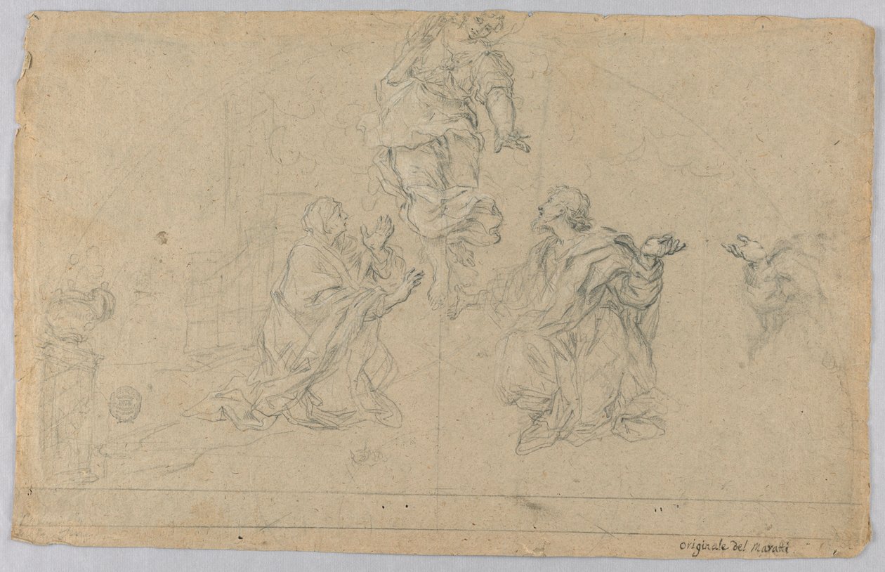 Estudio de tres figuras de Carlo Maratti