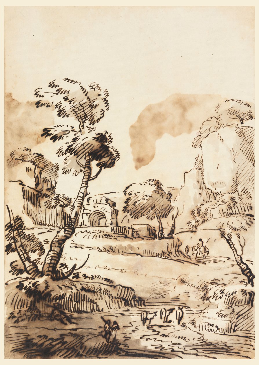 Un paisaje pastoral de Carlo Marchionni