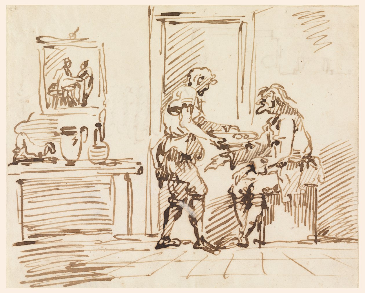 Una escena de género de Carlo Marchionni