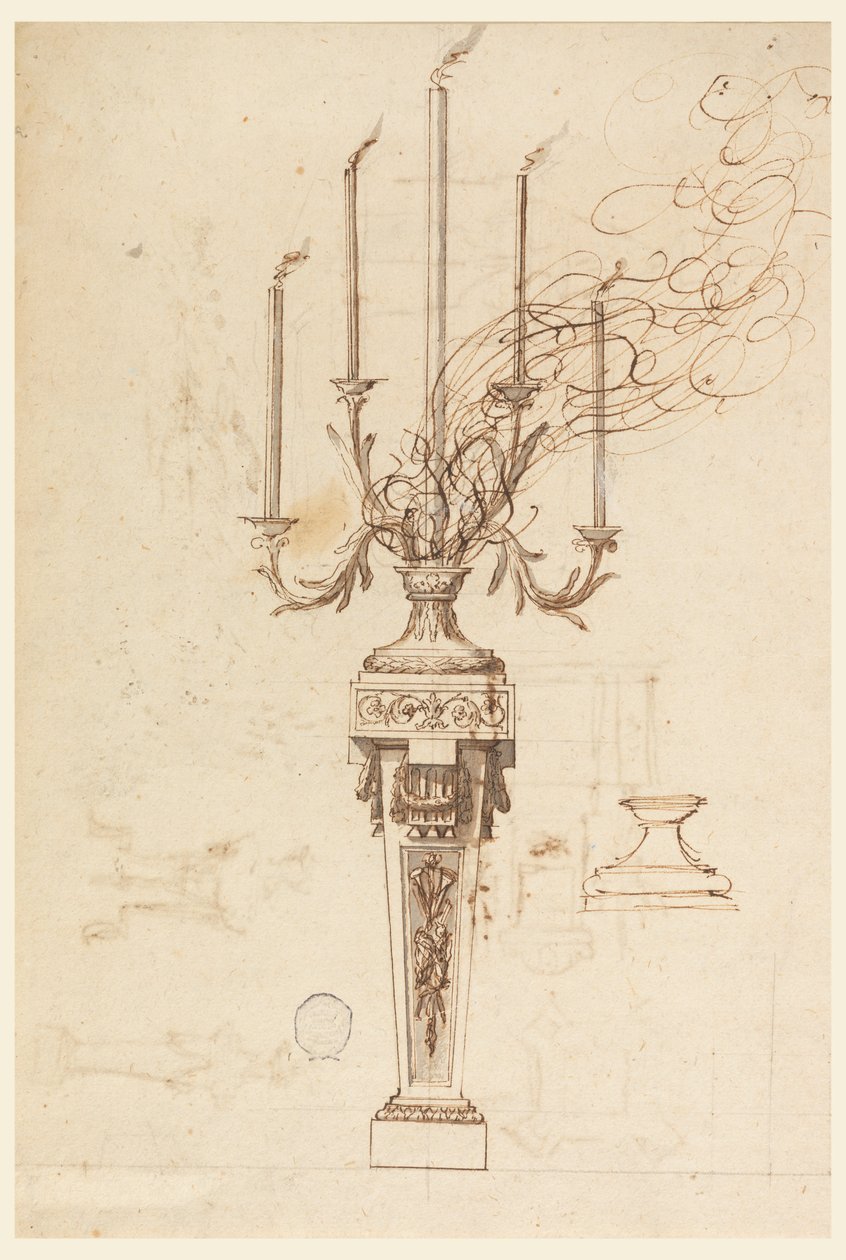 Diseño para un candelabro de Carlo Marchionni