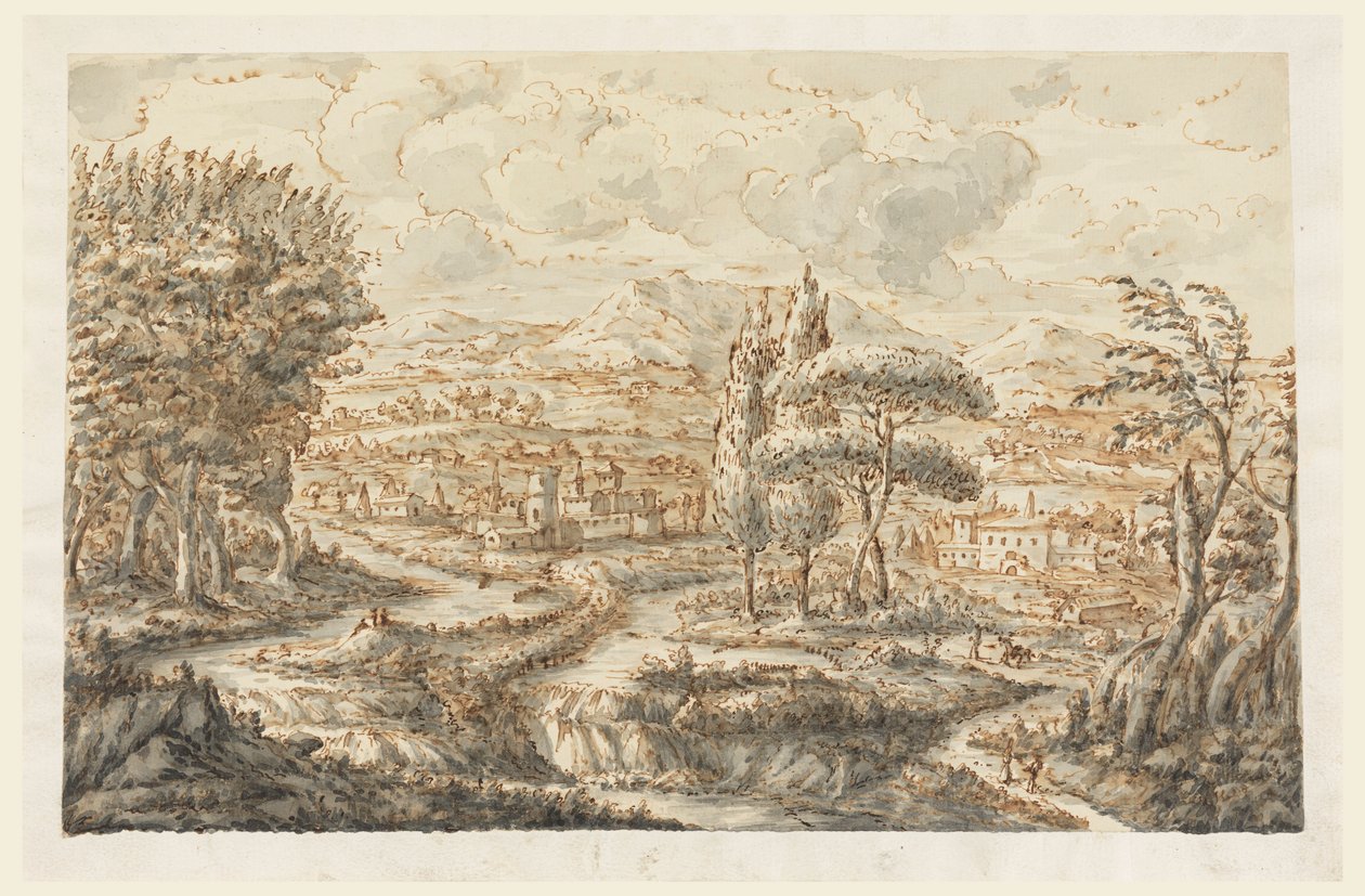 Dibujo, Un valle, 1750-70 de Carlo Marchionni