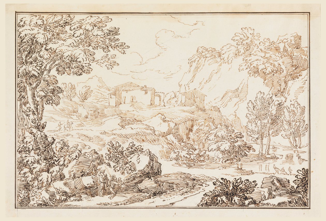 Dibujo, Un paisaje, 1770-86 de Carlo Marchionni