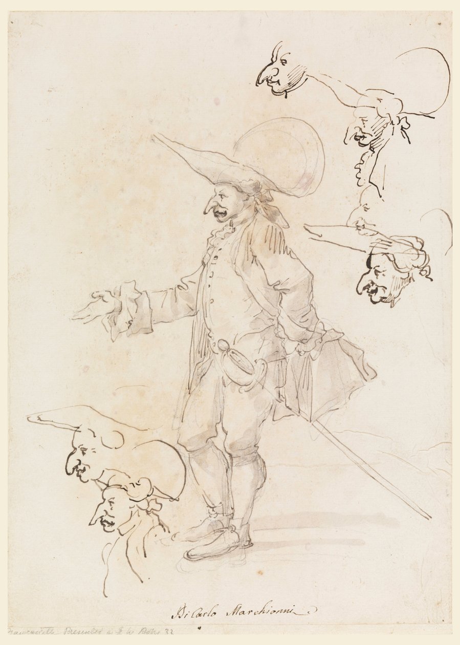 Dibujo, Caricaturas, ca. 1725-75 de Carlo Marchionni
