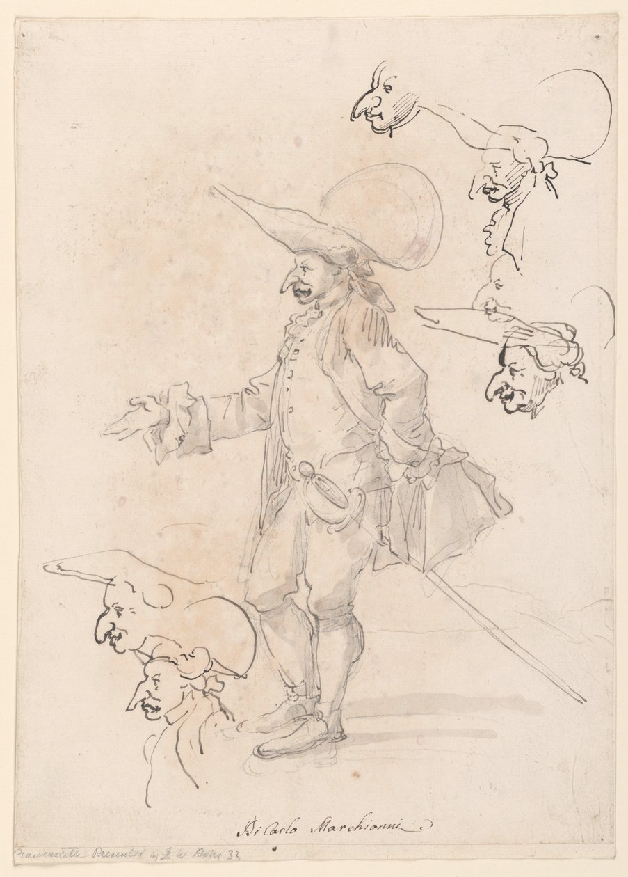 Dibujo, Caricaturas, ca. 1725-75 de Carlo Marchionni