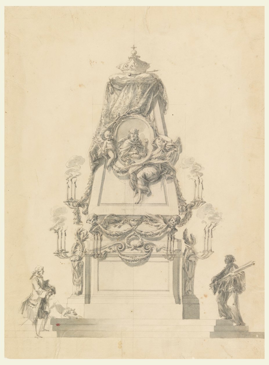 Dibujo, Catafalco para un rey, ca. 1765 de Carlo Marchionni