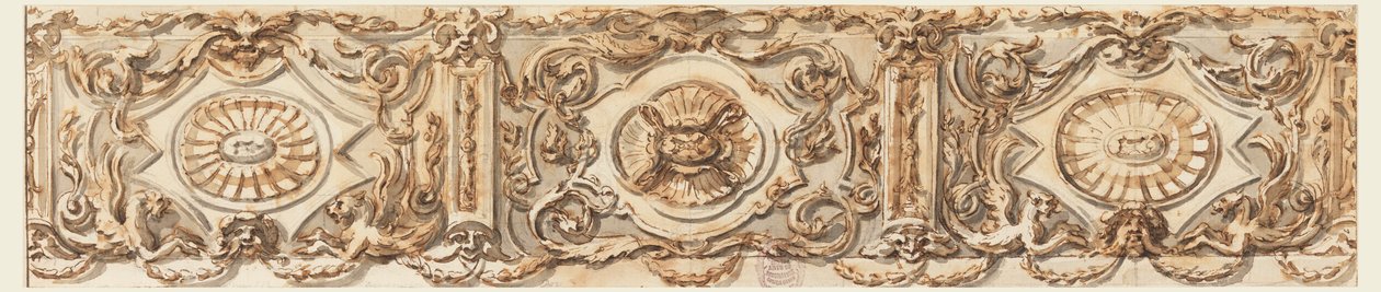 Dibujo, Diseño para un friso, hacia 1770 de Carlo Marchionni