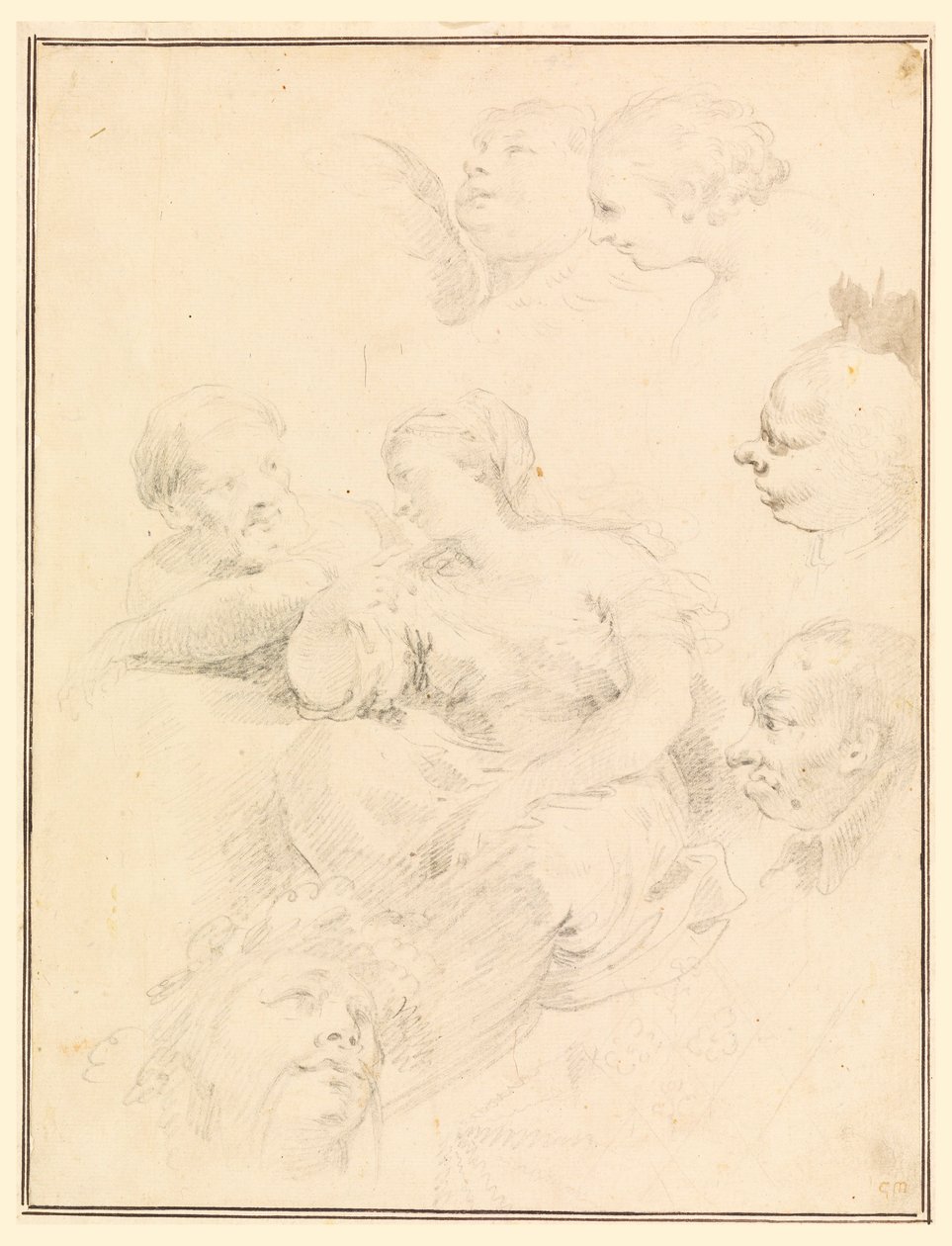 Dibujo, Bocetos de figuras, 1775 de Carlo Marchionni