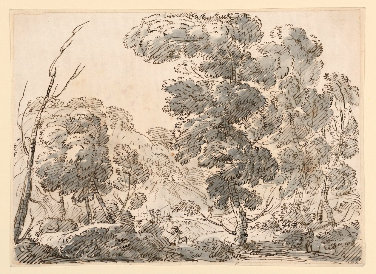 Dibujo, Carretera en un país montañoso, 1770-1786 de Carlo Marchionni