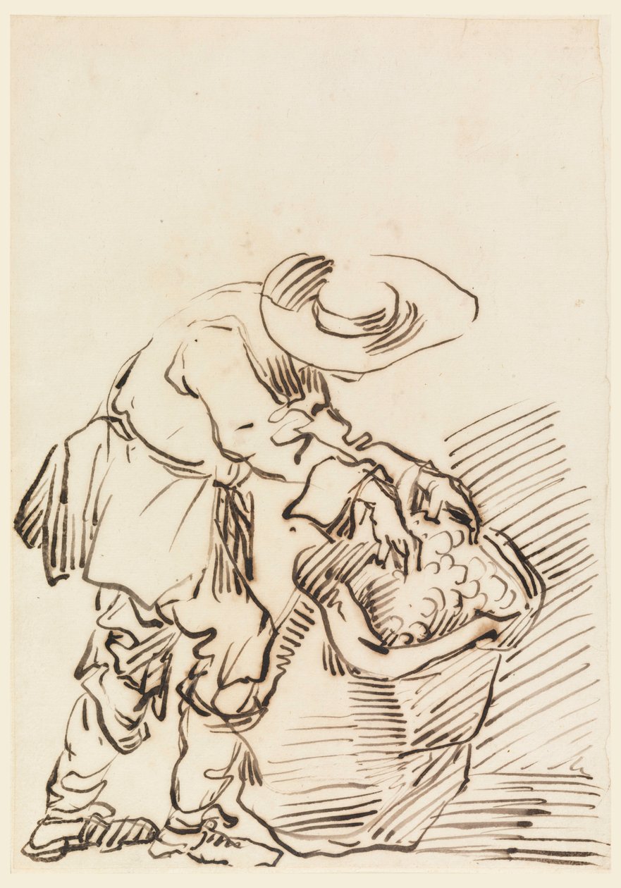 Dibujo, Campesino trabajador, 1728-78 de Carlo Marchionni