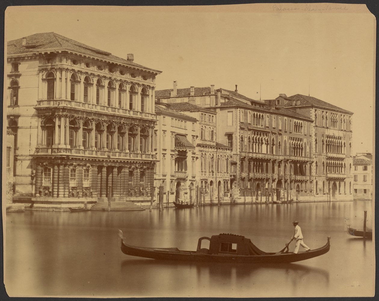 Los palacios Rezzonico, Giustiniani y Foscari a lo largo del Gran Canal de Carlo Naya