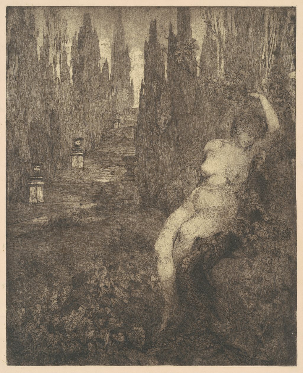 Mujer desnuda dormida en el parque de Carlo Paolo Agazzi