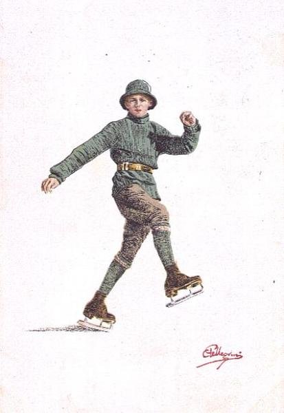 Hombre solitario patinando de Carlo Pellegrini