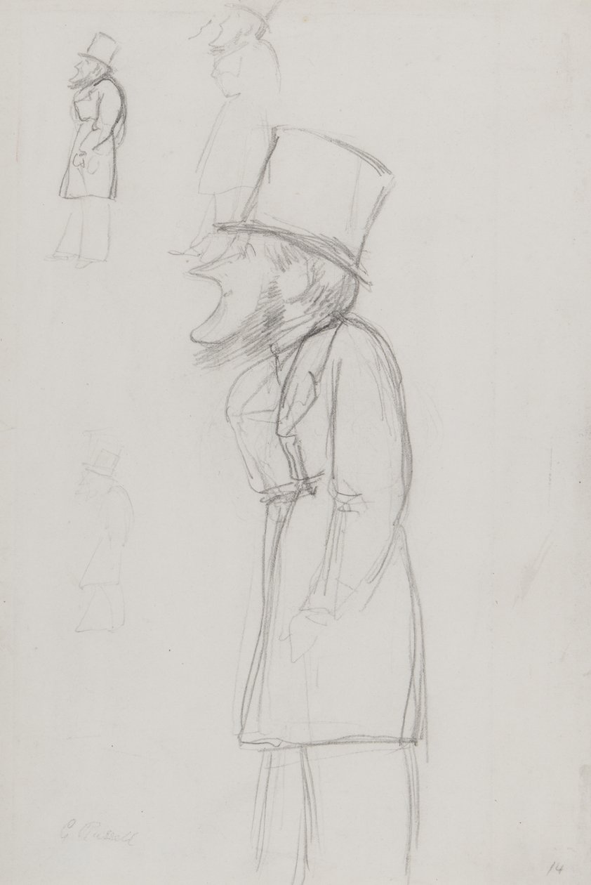 Boceto para una caricatura, posiblemente de G. Russell de Carlo Pellegrini