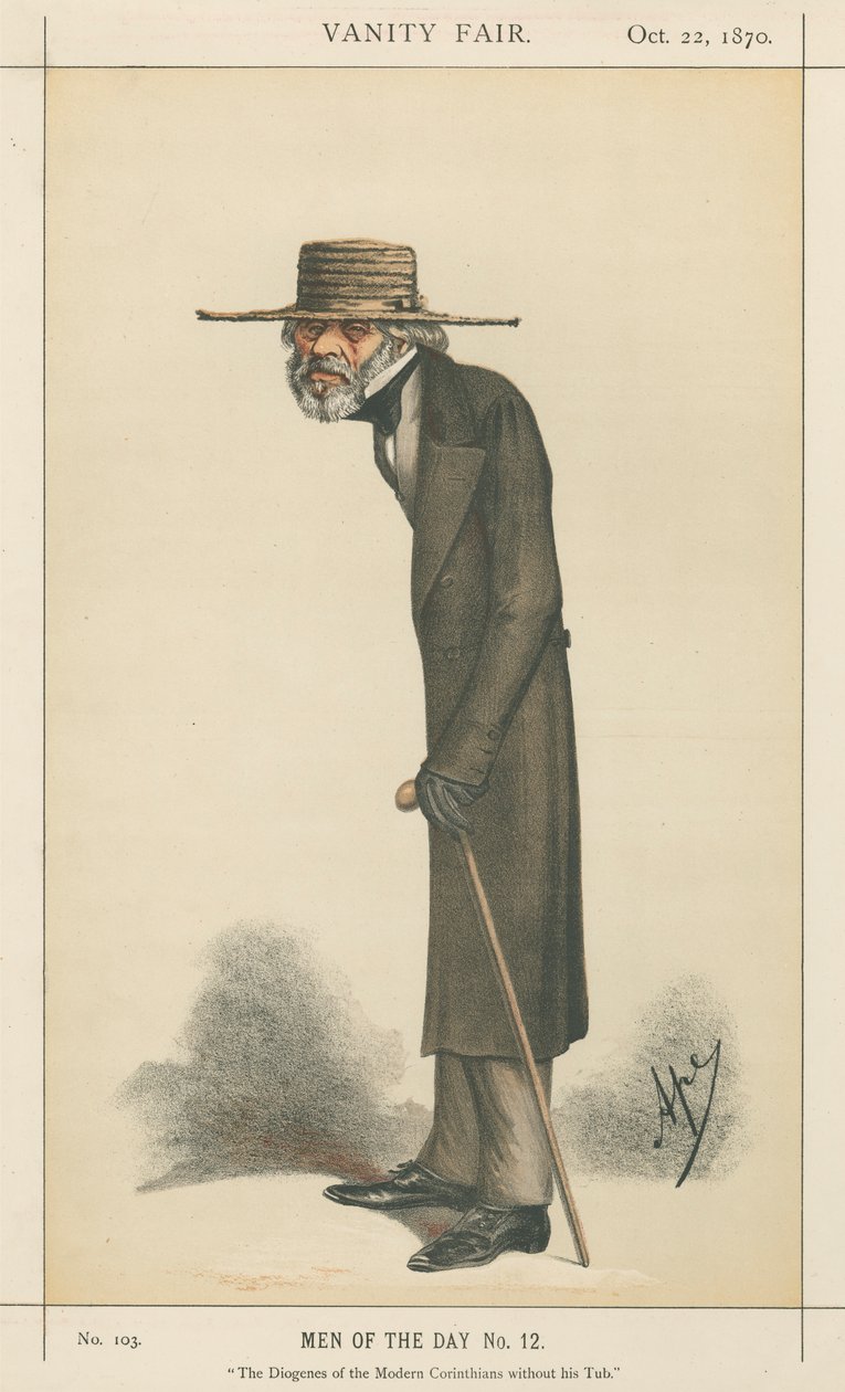 El Diógenes de los corintios modernos sin su bañera, Thomas Carlyle (serie Vanity Fair) de Carlo Pellegrini