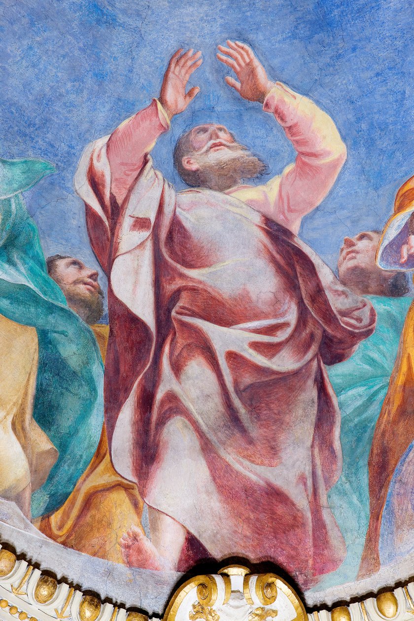 Descenso del Espíritu Santo sobre los Doce Apóstoles (detalle), c.1575 de Carlo Urbino