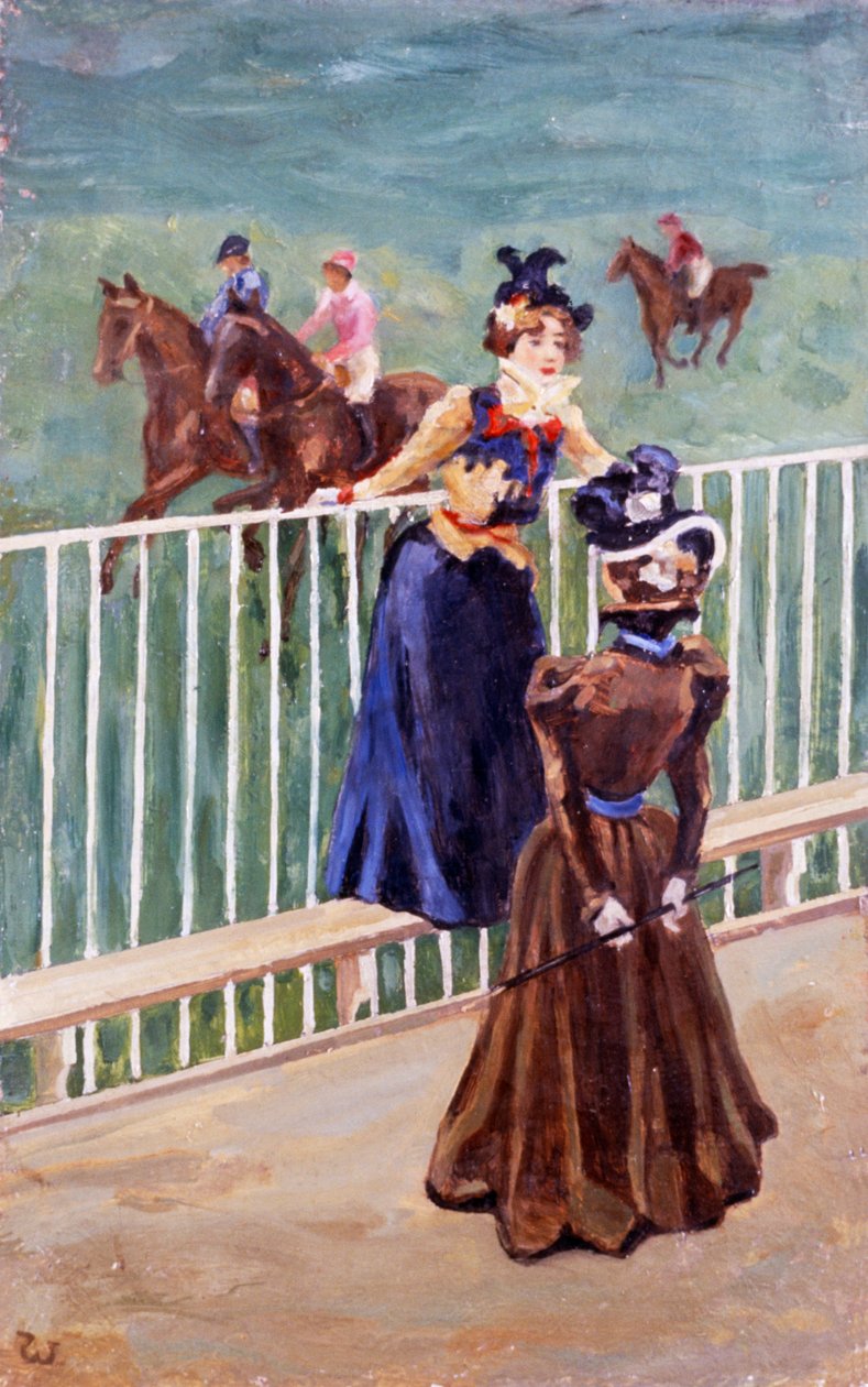 París, en el hipódromo, de Carlo Wostry (1865-1943), óleo sobre lienzo, 55x35 cm de Carlo Wostry