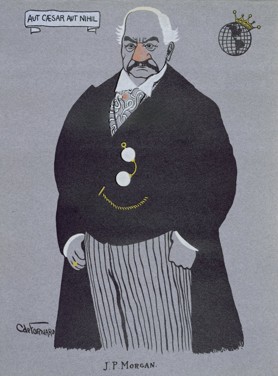 Caricatura de John Pierpont Morgan (1837-1913), de "Millionaires of America". de Carlo de Fornaro