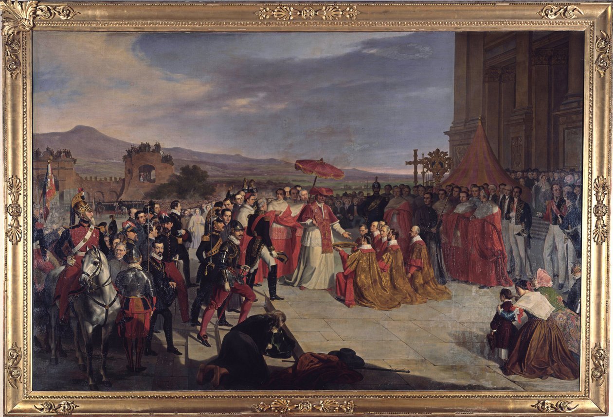 La reconsagración de la Basílica de Letrán en Roma por el Papa Pío IX, por De Paris, Carlo (1800-1861). Óleo sobre lienzo de Carlo de Paris