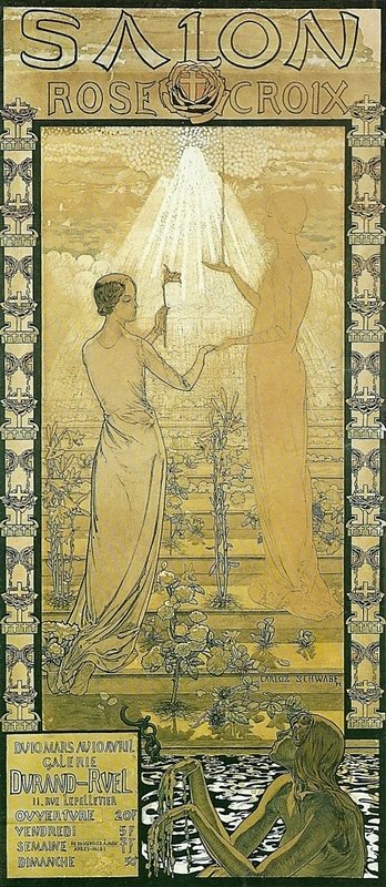 Póster de la Primera Exposición Rosacruz de Carlos Schwabe