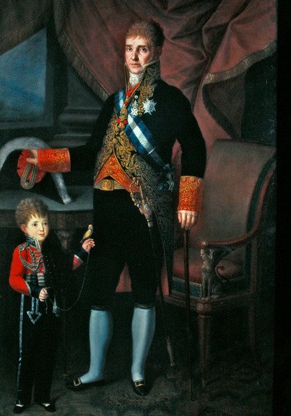 Retrato del Conde Torrejon y su hijo de Carlos Blanco