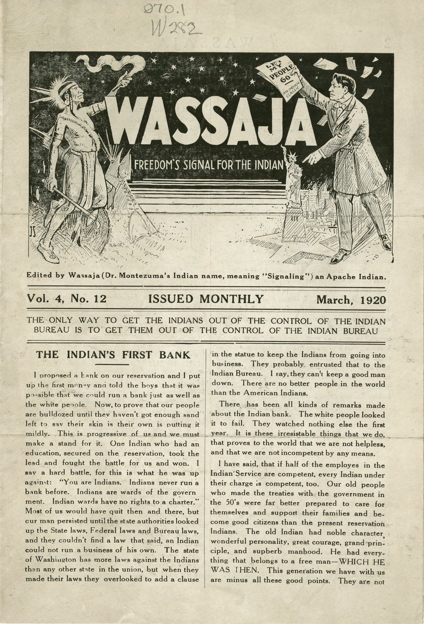 Número de Wassaja, Vol. 4, No. 12 de Carlos Montezuma