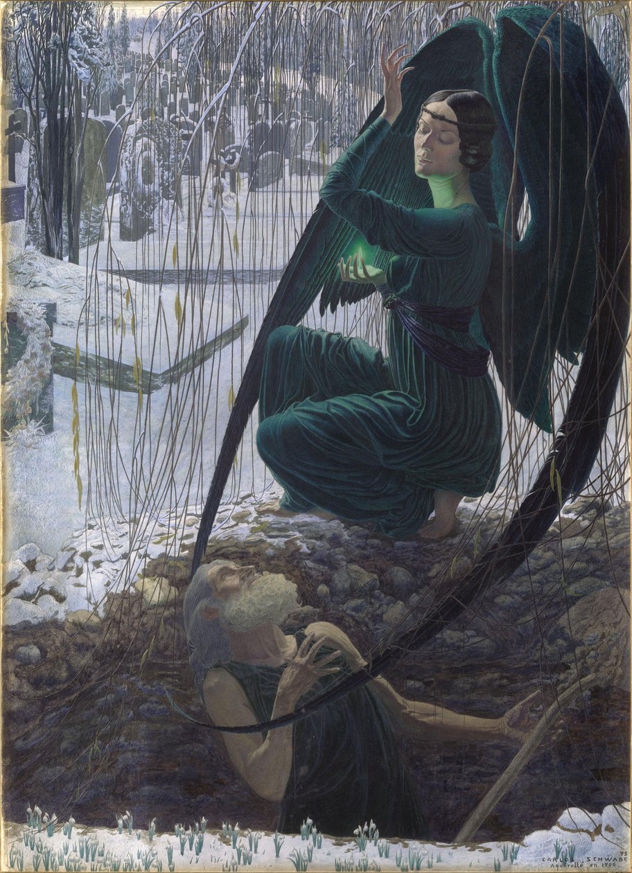 La Muerte del Sepulturero, 1895-1900 de Carlos Schwabe