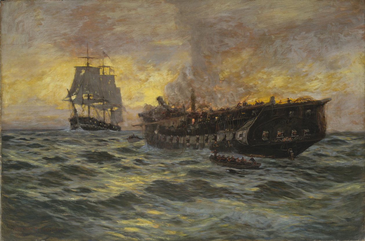 Compromiso entre la fragata estadounidense Constitution y el H.M.S. Java, 1897 de Carlton Theodore Chapman
