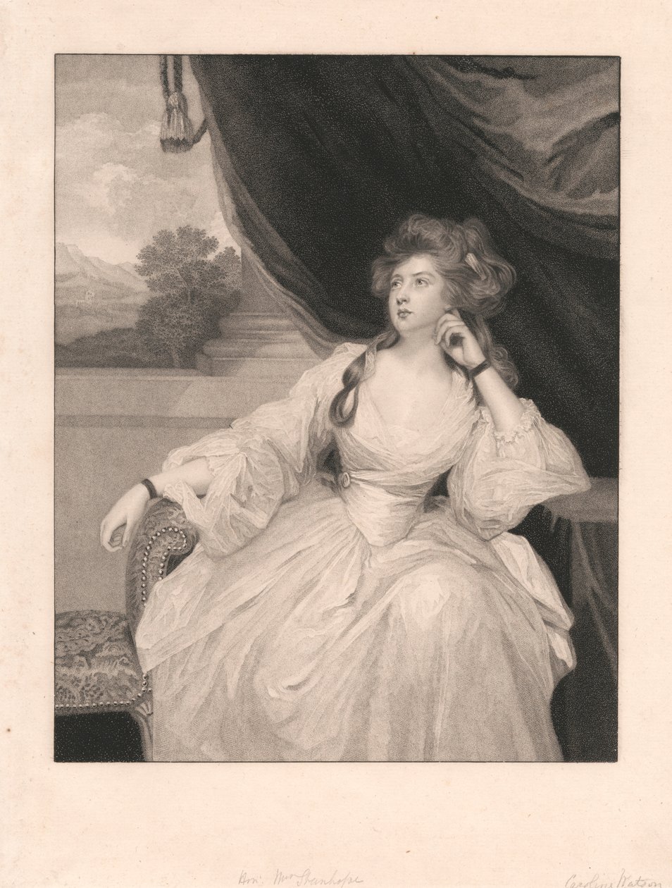 La Honorable Sra. Stanhope como "Contemplación de Caroline Watson