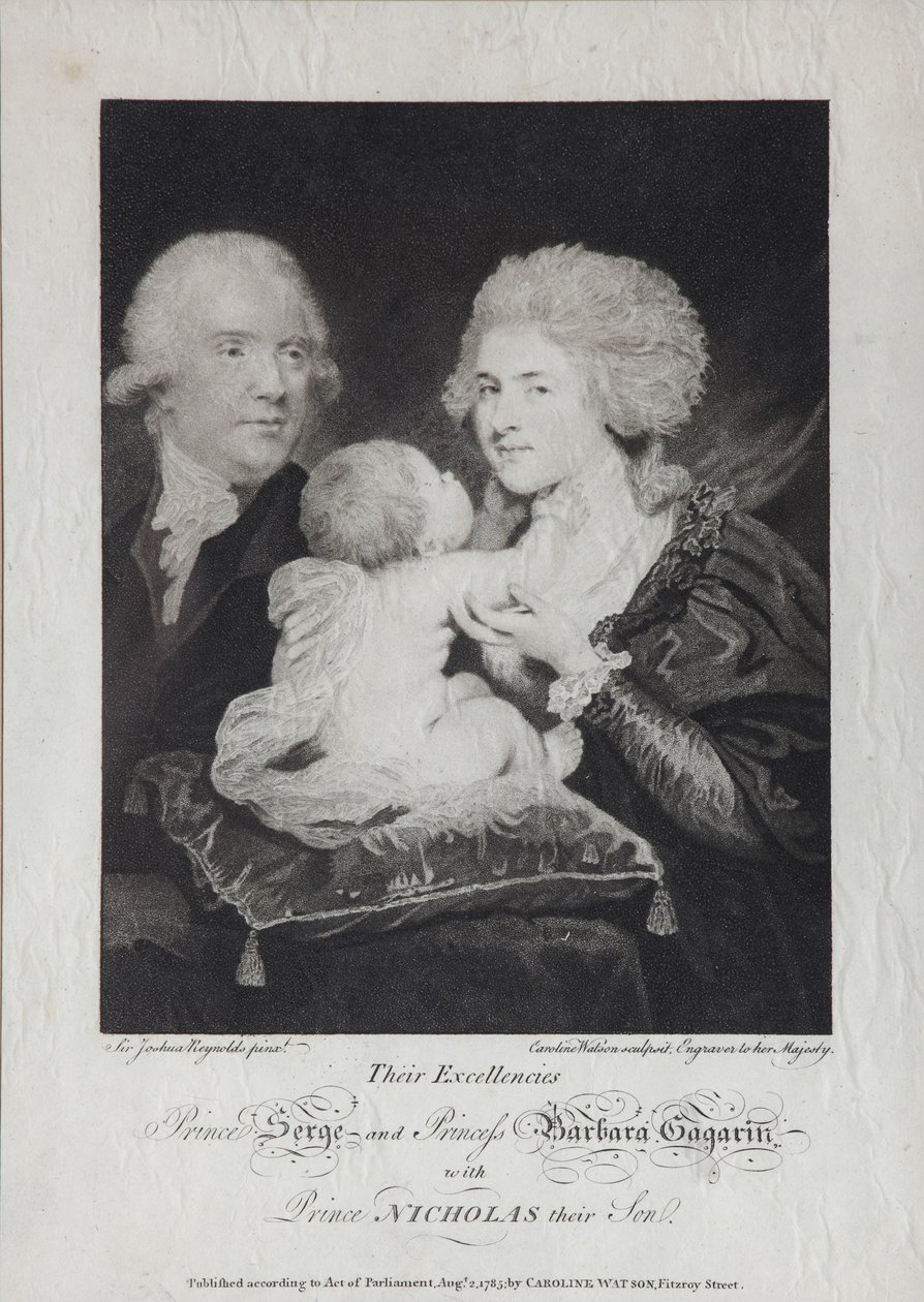 Retrato del Conde Sergei Sergeyevich Gagarin 1745-1798 y la Condesa Varvara Nikolaevna Gagarina de Caroline Watson