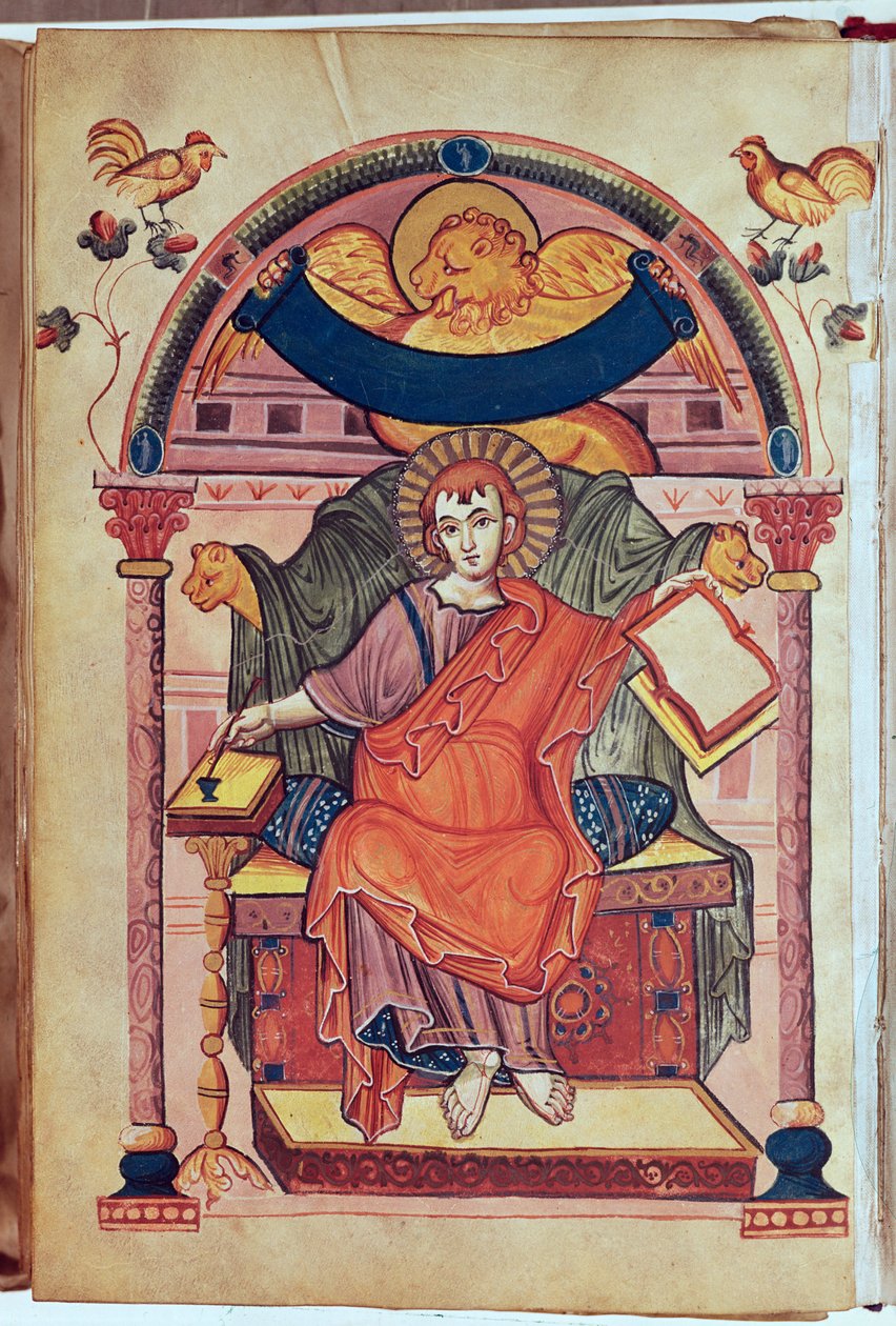 San Marcos, del manuscrito Ada de Carolingian School