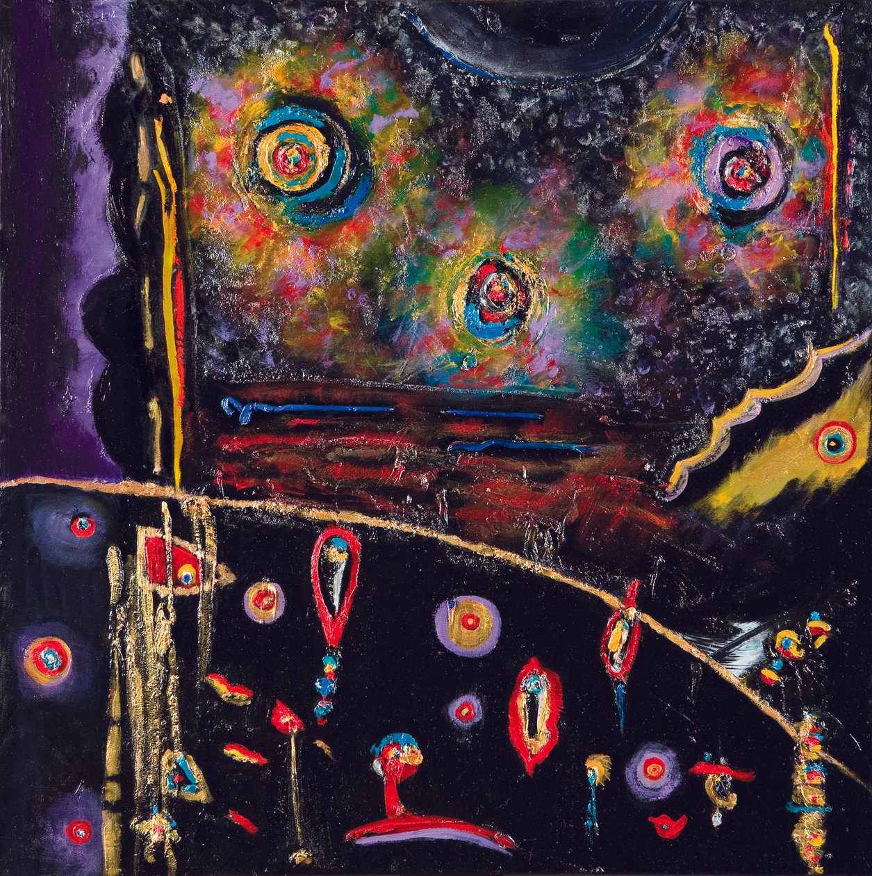 Transmisión nocturna de semillas, 2007 (acrílico y óleo sobre lienzo) de Carolyn Mary Kleefeld
