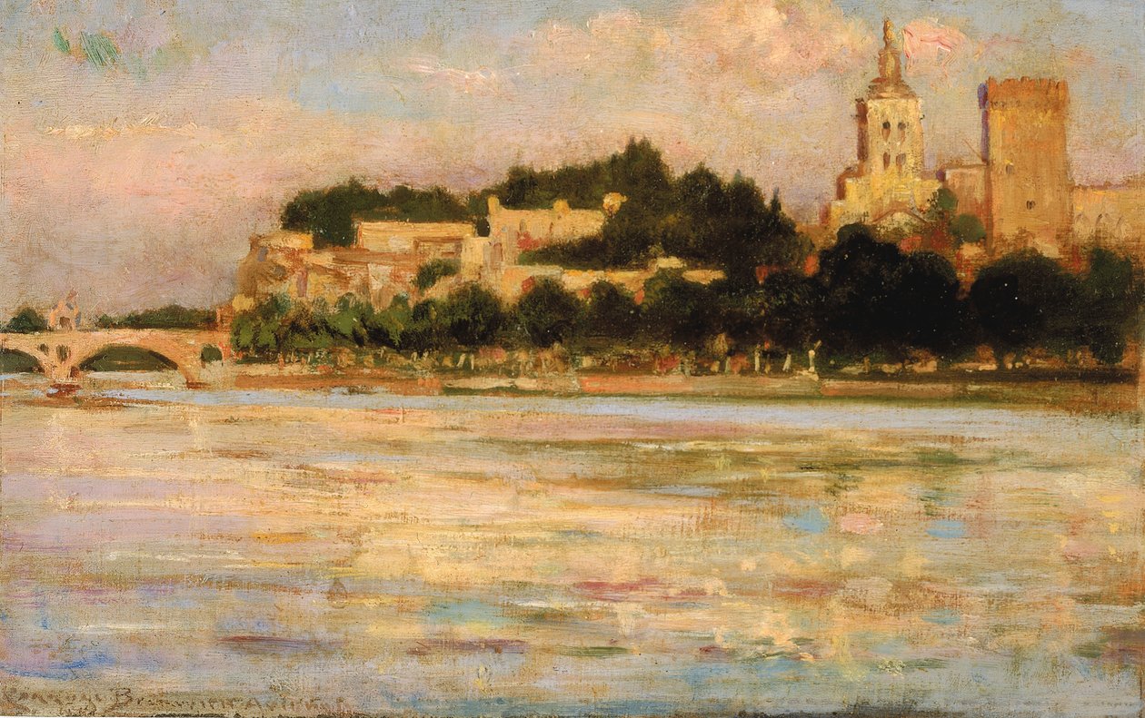 El Palacio de los Papas y el Puente de Aviñón, 1911 de Carroll Beckwith