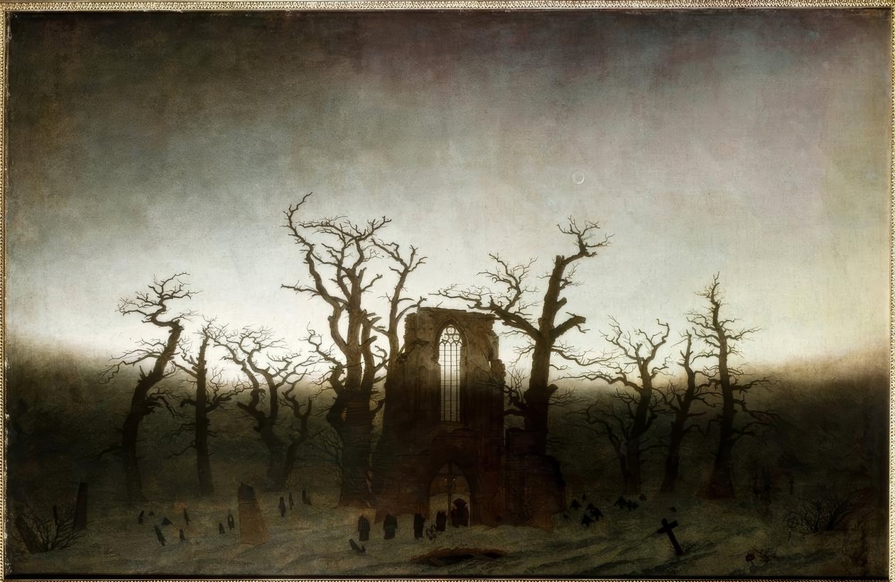 Abadía en el robledal de Caspar David Friedrich