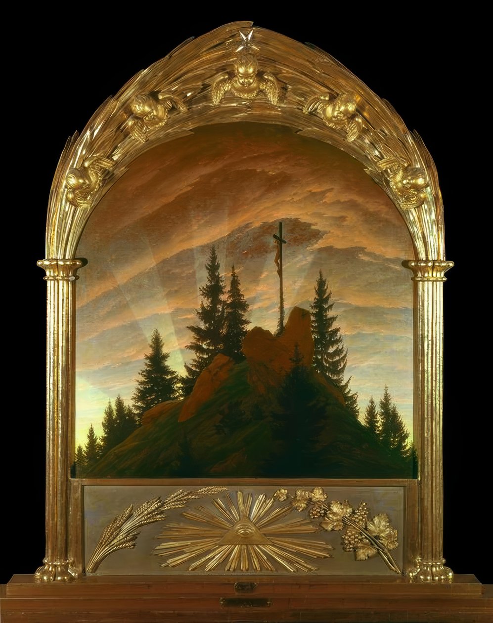 La cruz en la montaña de Caspar David Friedrich