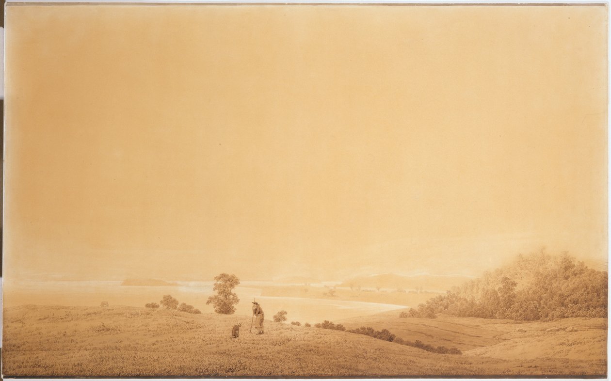La costa este de la isla de Rügen con pastor de Caspar David Friedrich