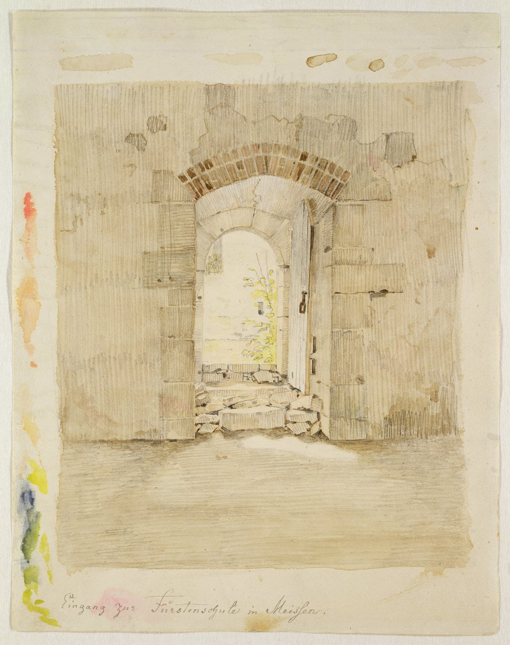 Puerta de entrada a la Escuela Real en Meissen de Caspar David Friedrich