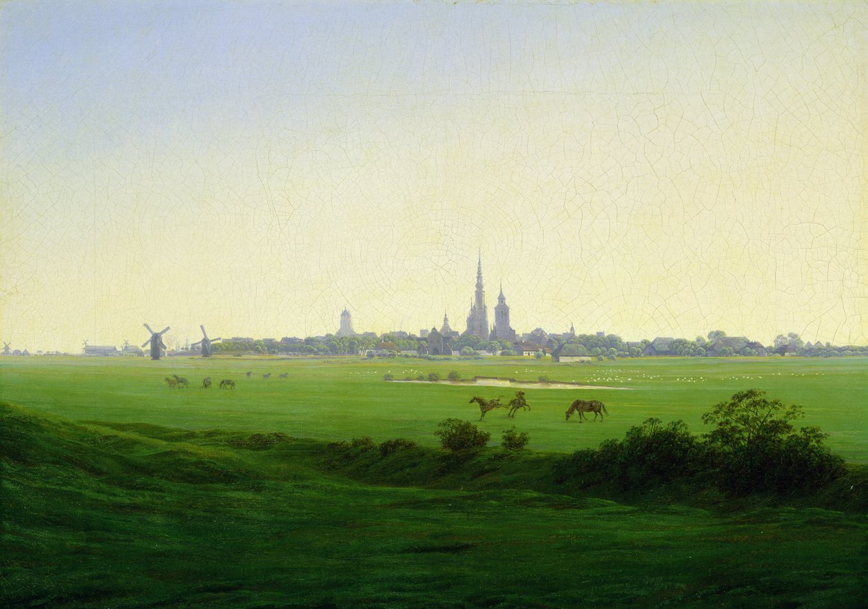 Praderas cerca de Greifswald de Caspar David Friedrich