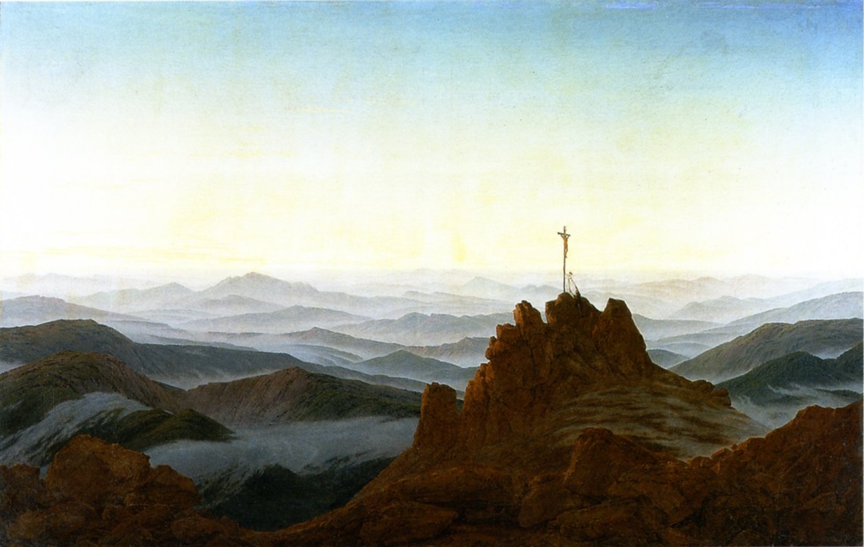 Mañana en los Montes Gigantes de Caspar David Friedrich