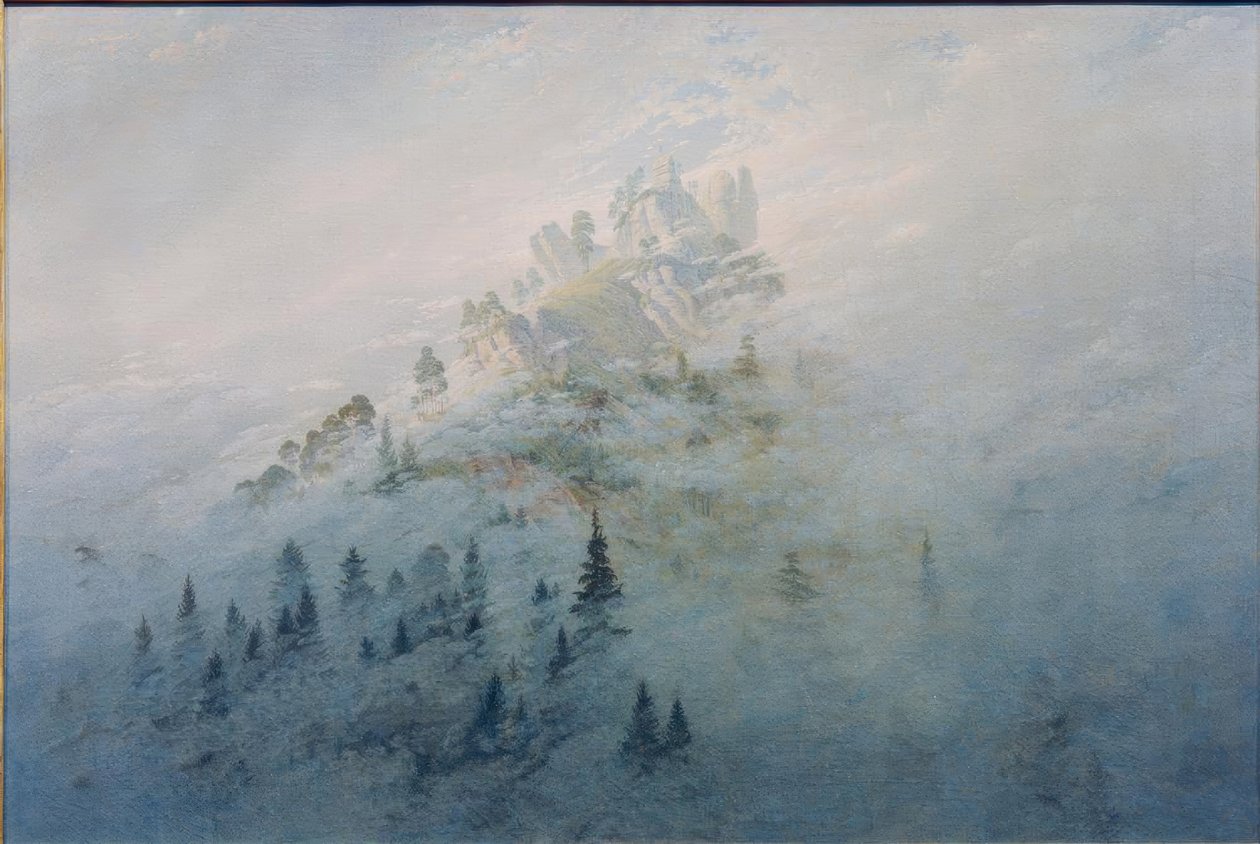 Niebla matutina en la montaña de Caspar David Friedrich