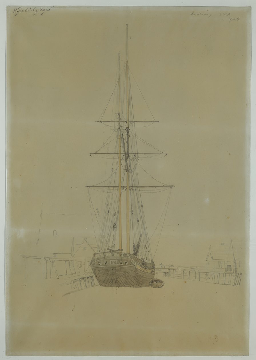 Estudio de un bergantín de Caspar David Friedrich