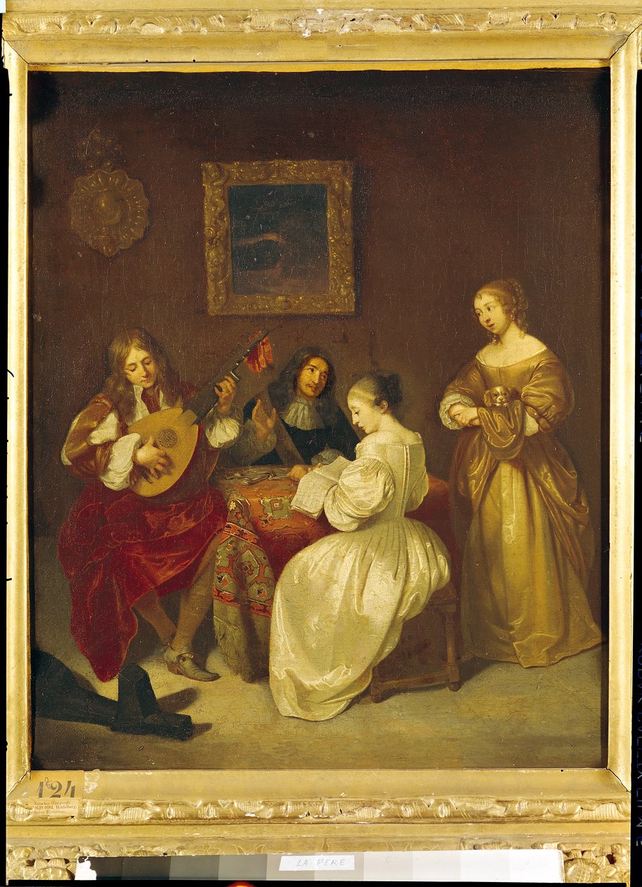 Escena Interior de Caspar Netscher