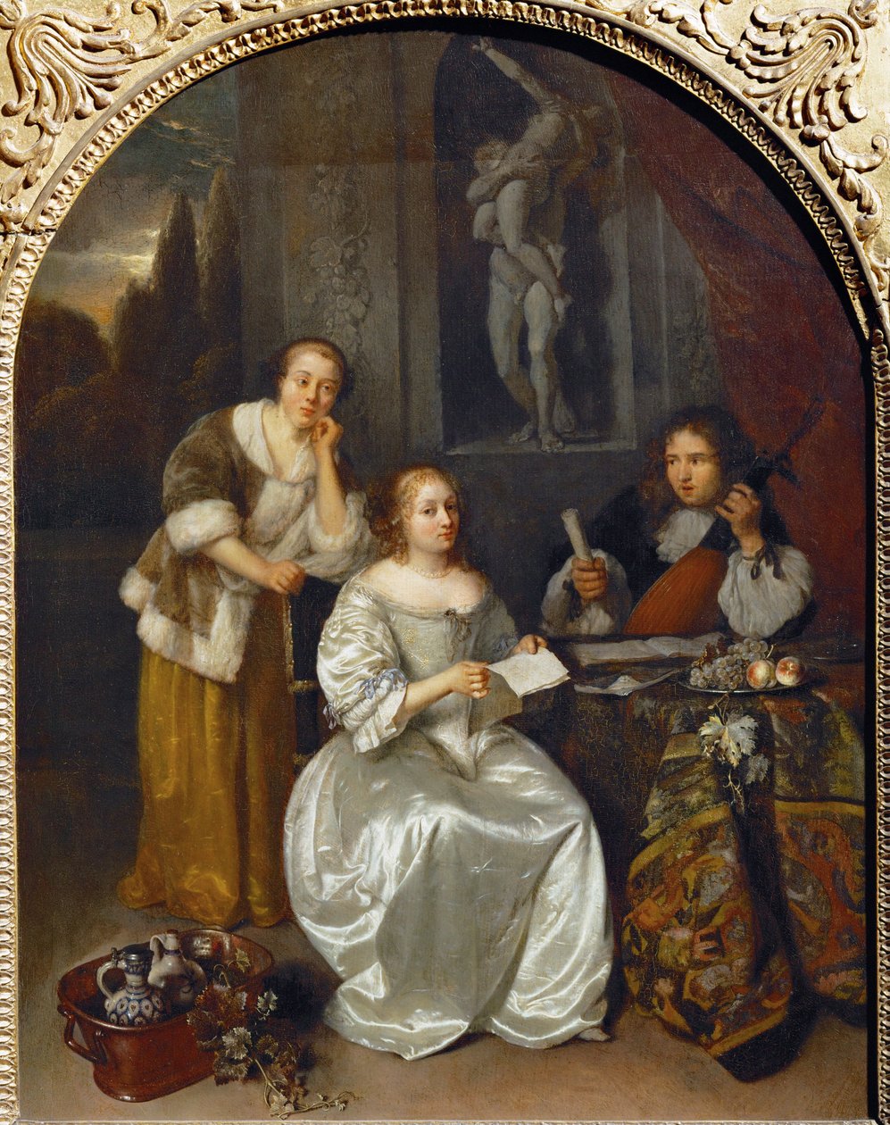 La lecon de chant - La lección de canto ... de Caspar (studio of) Netscher