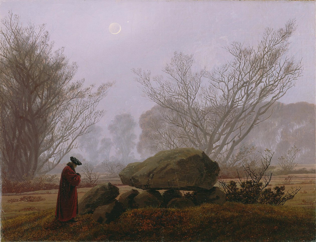 Un paseo al anochecer, c.1830-5 de Caspar David Friedrich